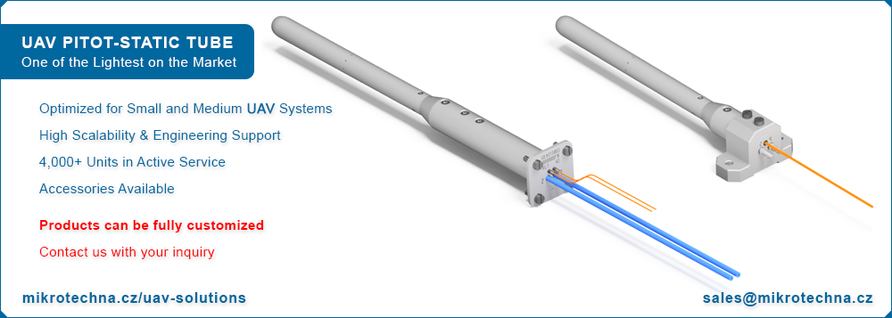 UAV pitot-statická trubice
